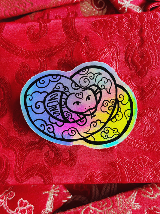 LNY Holographic Snake Sticker